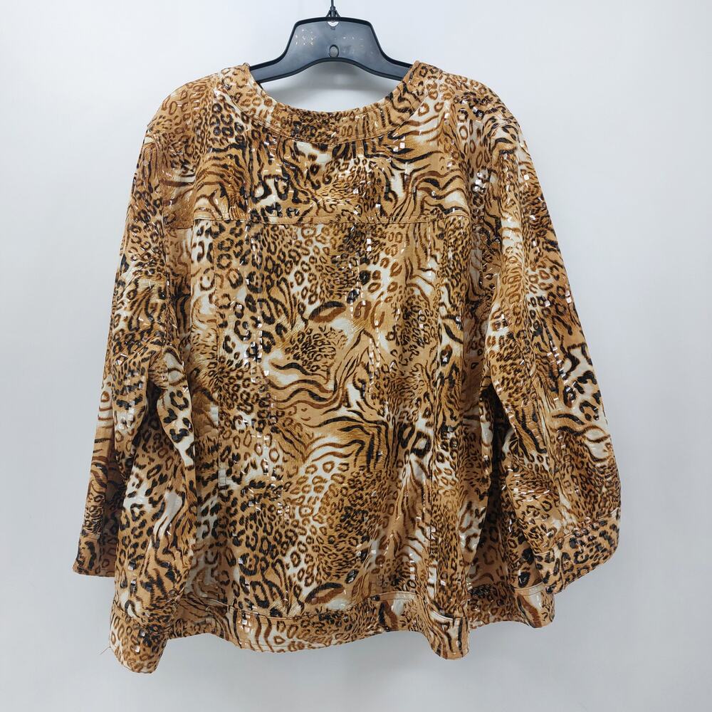 Ruby Rd Animal Print Blazer Jacket Women's Plus Size 24 - Picture 2 of 15